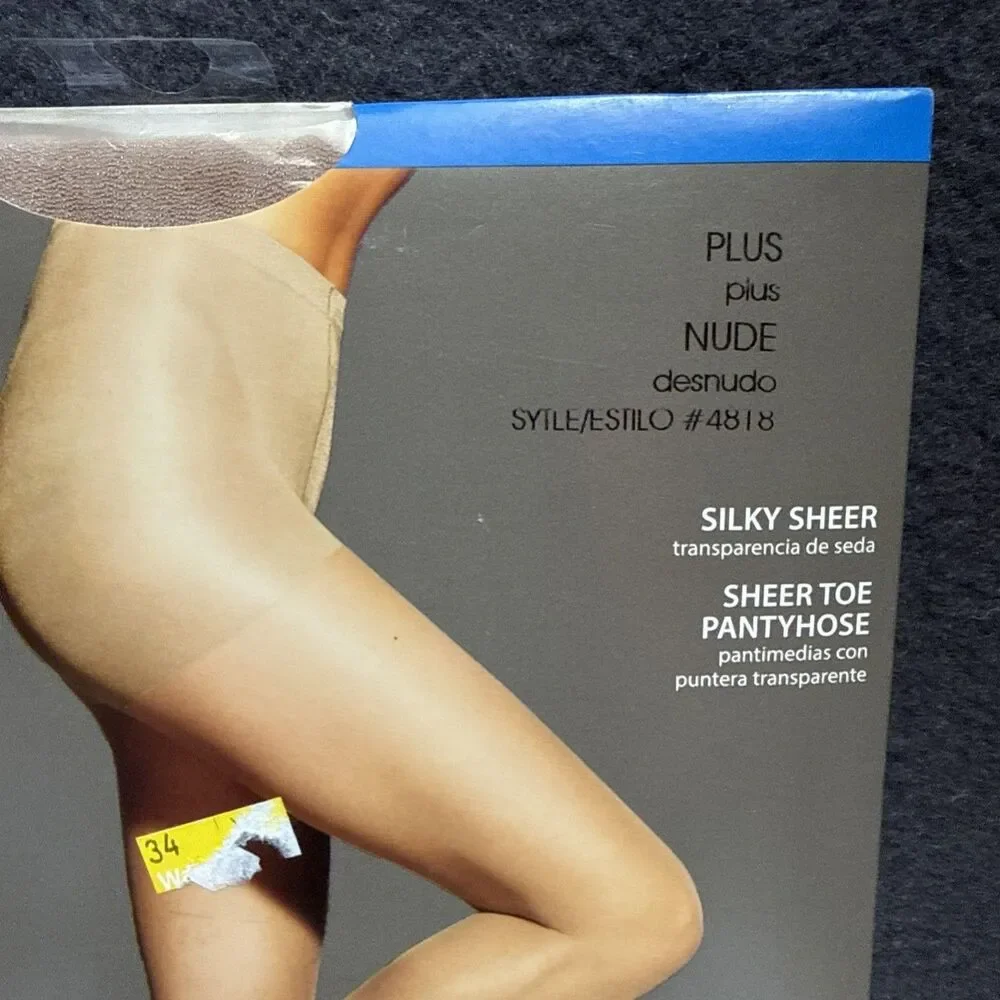 Secret Treasures Firm Support Control Top Sheer Toe Pantyhose 2X Nude Black